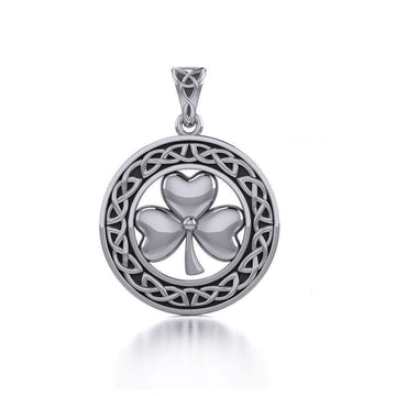 Celtic Knot Shamrock Sterling Silver Pendant TP3243